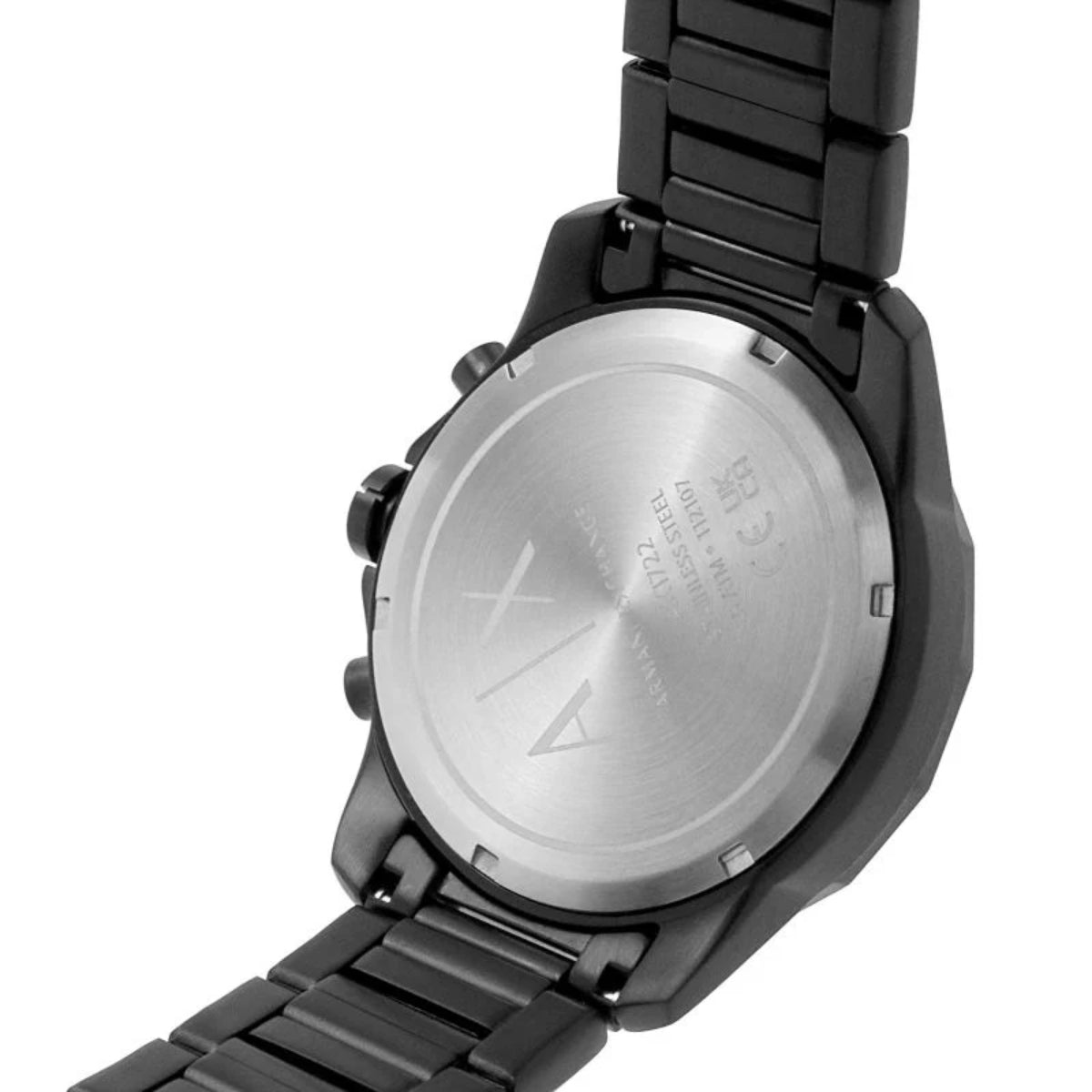 Armani Exchange Bank's Men's 44mm Black-Plated Bracelet Watch - Black Dial