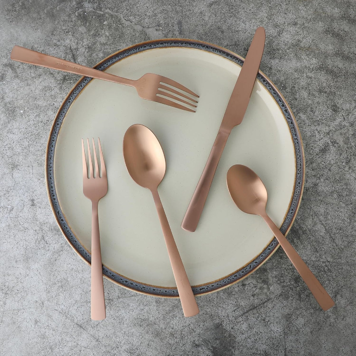 Gibson 138515 Elite Earlston Flatware Set (20 Pieces) - Rose Gold