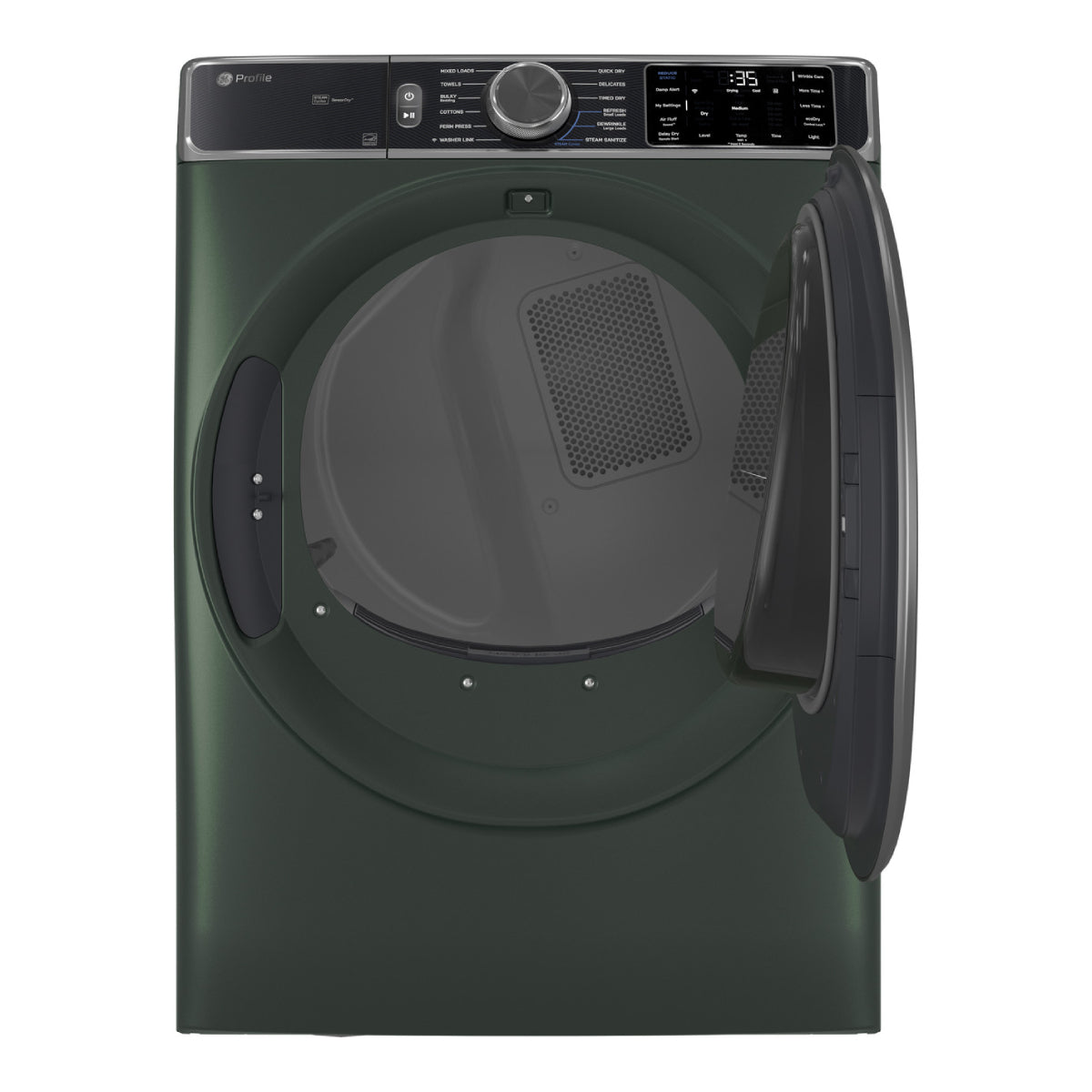 GE Profile PFD95ESPWGN 7.8 cu. ft. Front Load Electric Dryer with Steam and Sanitize Cycle - Jade Green