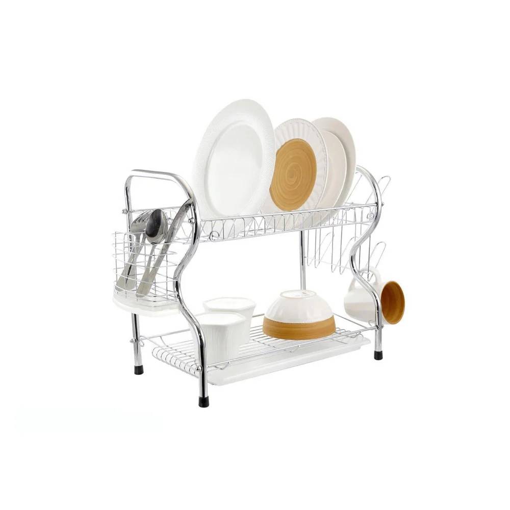 Better Chef DR/167 2-Level R-Shaped Dish Rack - Brown/Silver