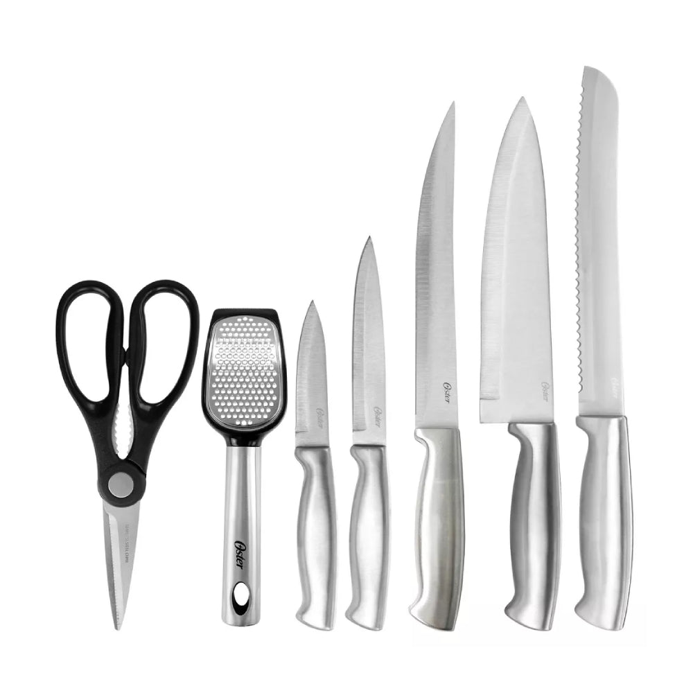 Oster 137536.12 Baldwyn Kitchen Tool and Cutlery Set (12-Pieces) - Silver/Black