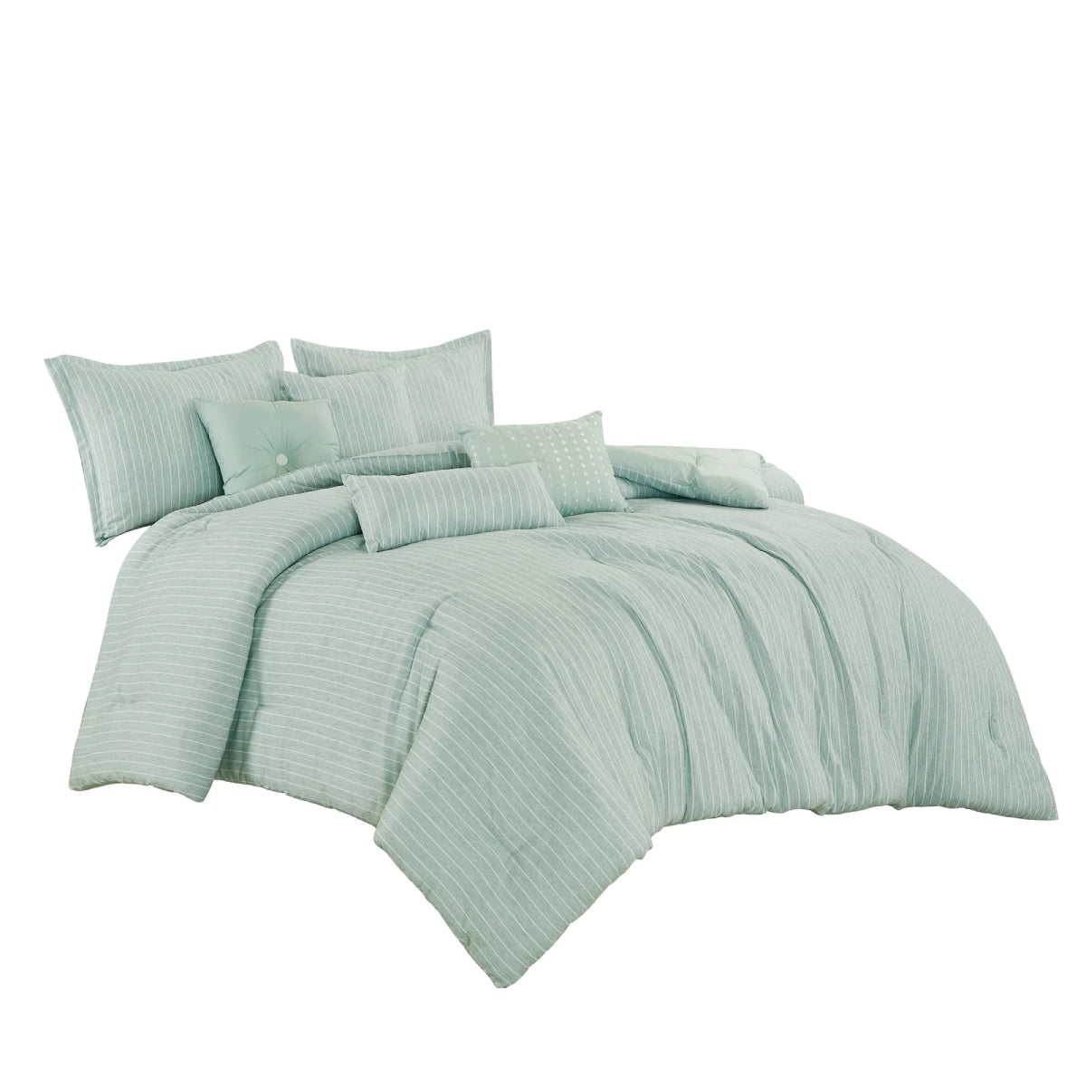 ESCA Bimala Queen Size Comforter Set (7-Pieces) - Green