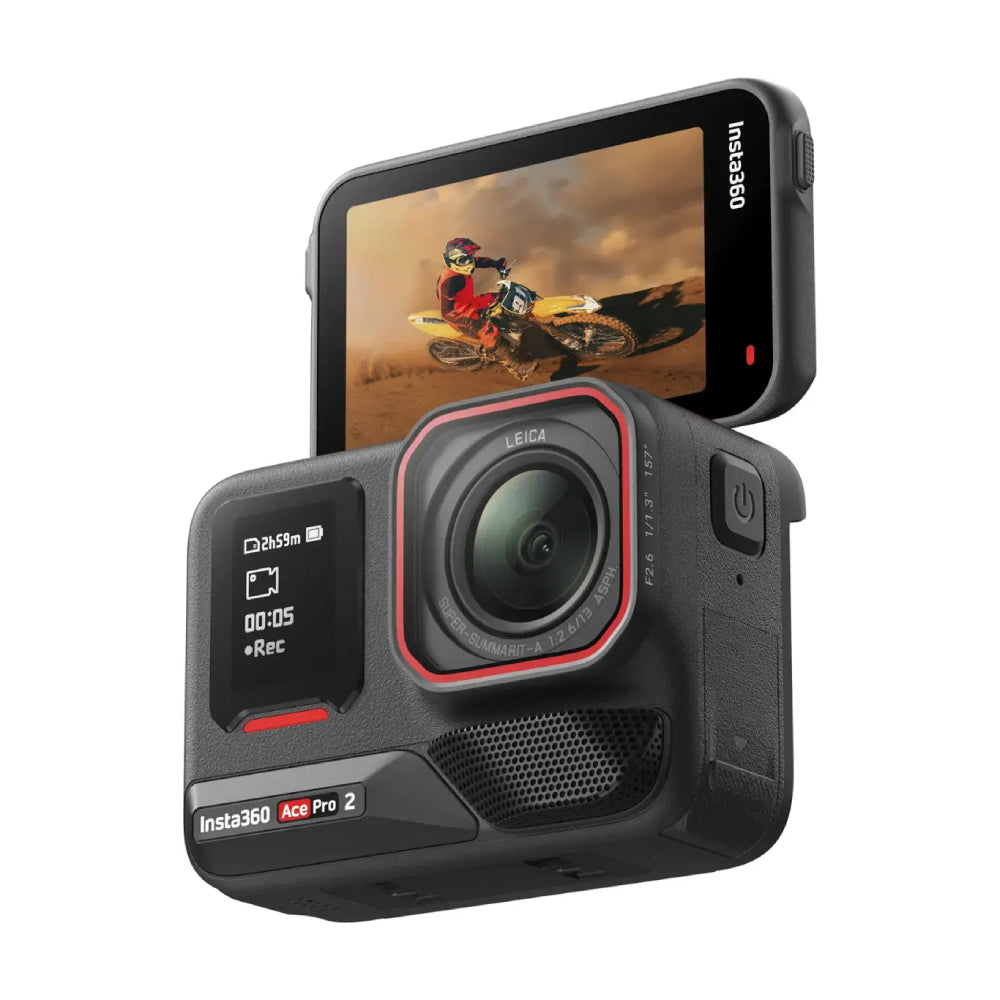 Insta360 CINSBBGA ACE PRO 2 Waterproof Action Camera with Dual Battery - Black