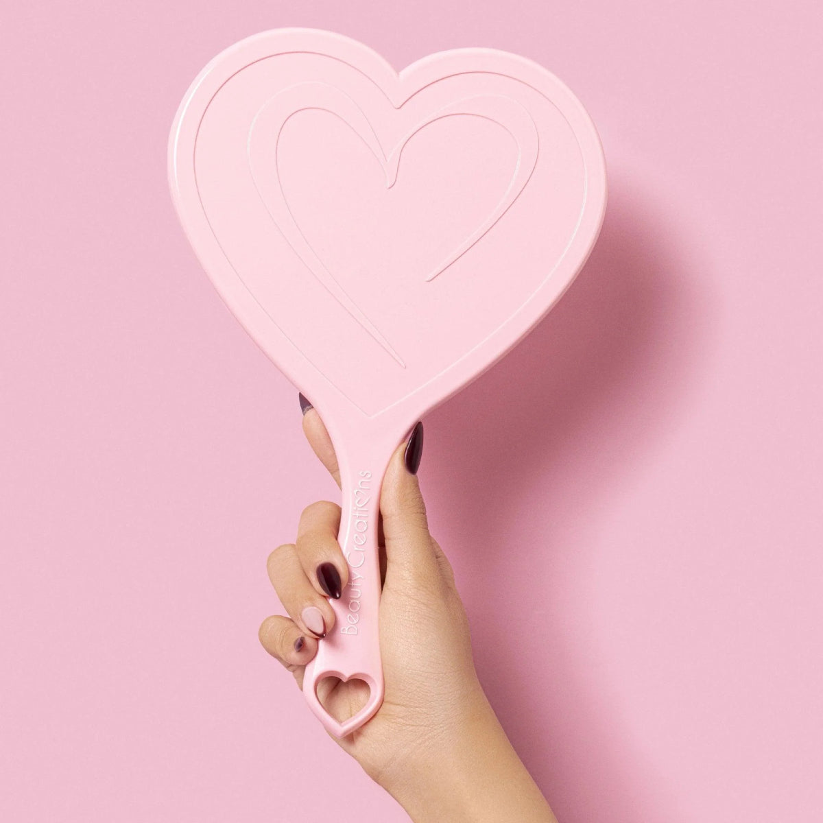 Beauty Creations Handheld Heart Mirror - Pink