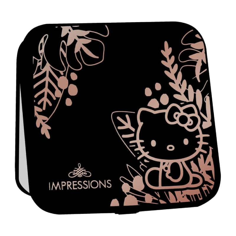 Impressions Vanity Hello Kitty Supercute Compact Mirror with Magnifying Mirror Top (Black)