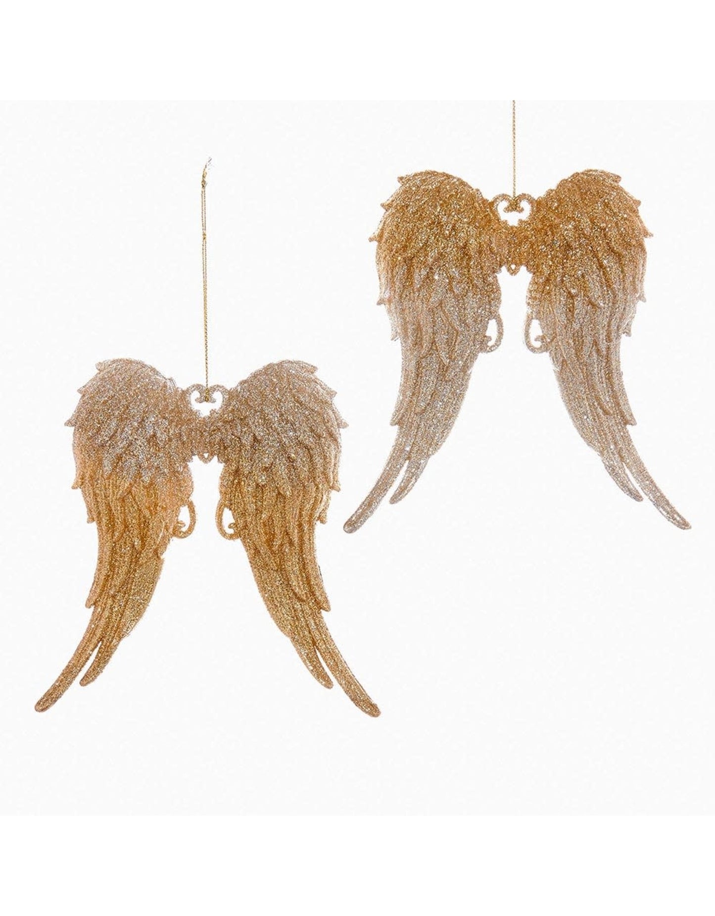 5.7" Angel Wings Acrylic Ornaments - Gold/Silver