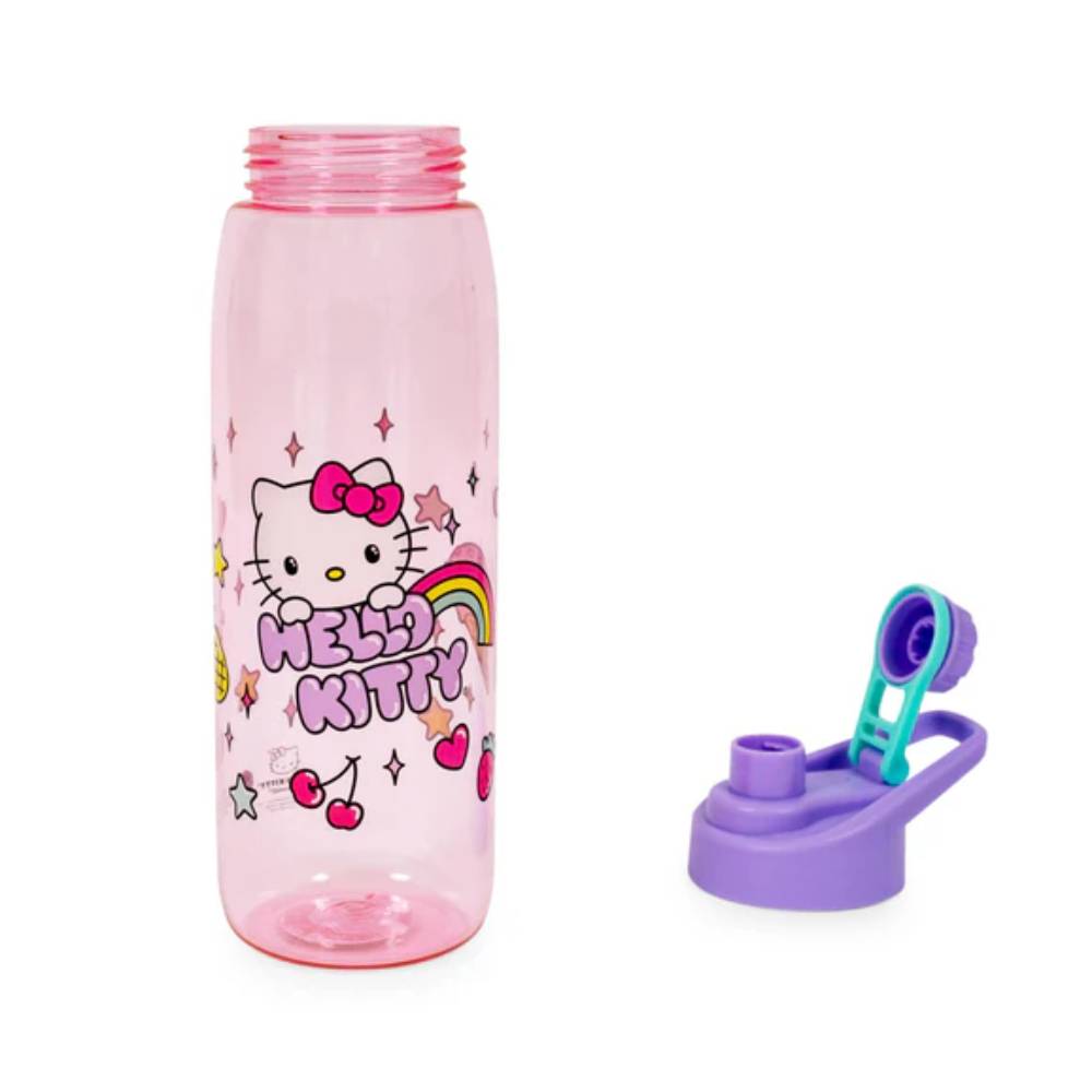 Sanrio Hello Kitty Rainbow Treats and Stars 28 oz Water Bottle with Lid - Multicolor