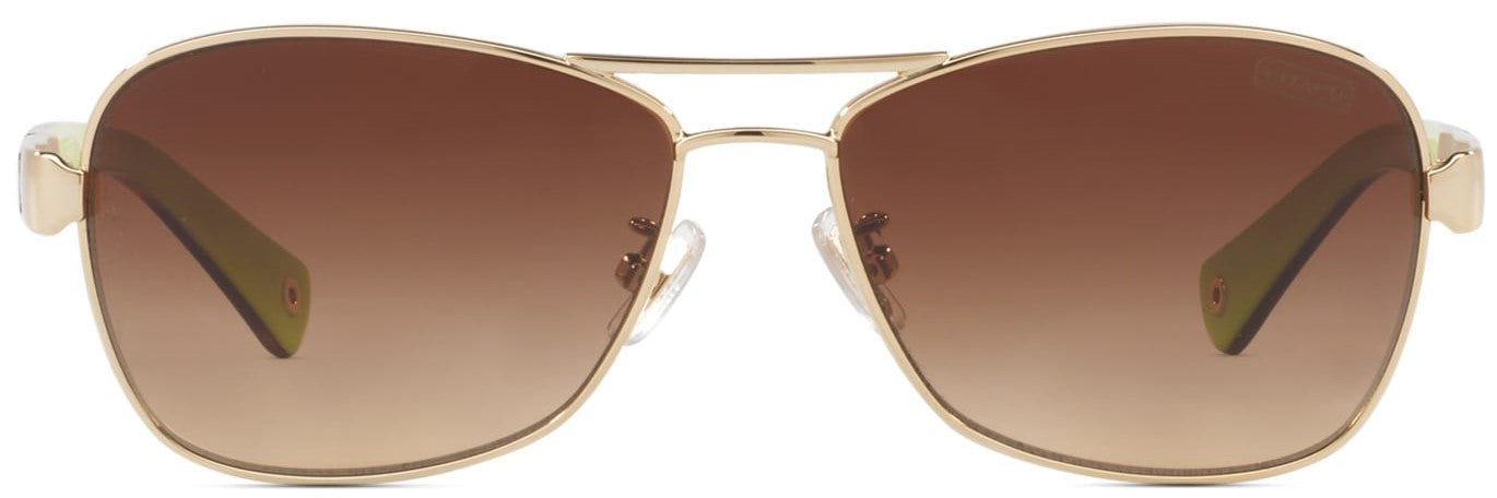 Coach HC7064 Sunglasses - Lite Gold-Crystal /Brown Gradient - Curacao