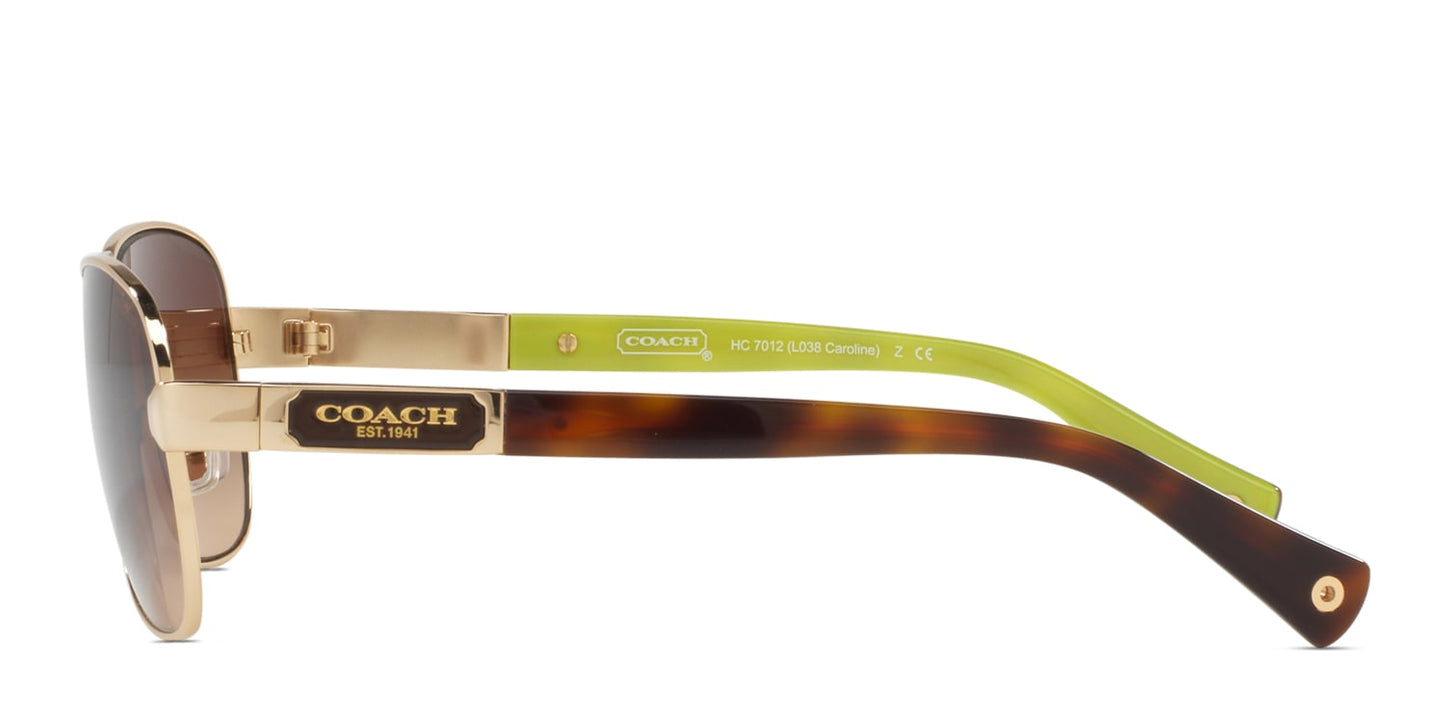 Coach HC7064 Sunglasses - Lite Gold-Crystal /Brown Gradient - Curacao