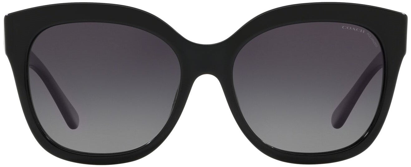 Coach Black Oversized Sunglasses Grey Gradient Lens HC8408F CW202 Sunglasses - Coach Authorized Retailer  main image 2