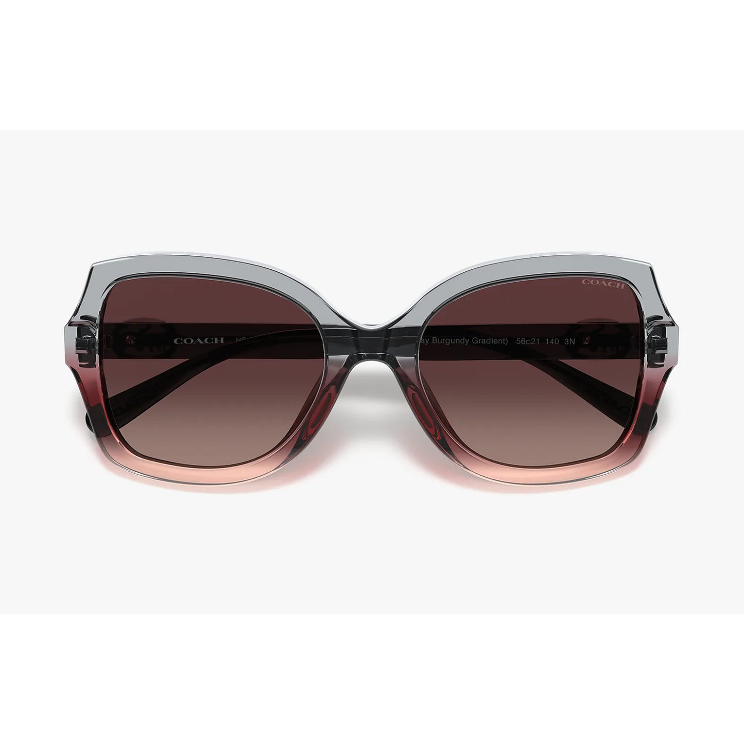 COACH Women's Sunglass, Burgundy Gray Gradient