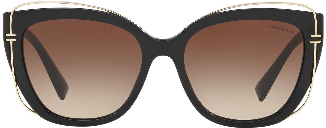 Tiffany TF4148 Women's Sunglasses Cat Eye - Black/Borwn Gradient - Curacao