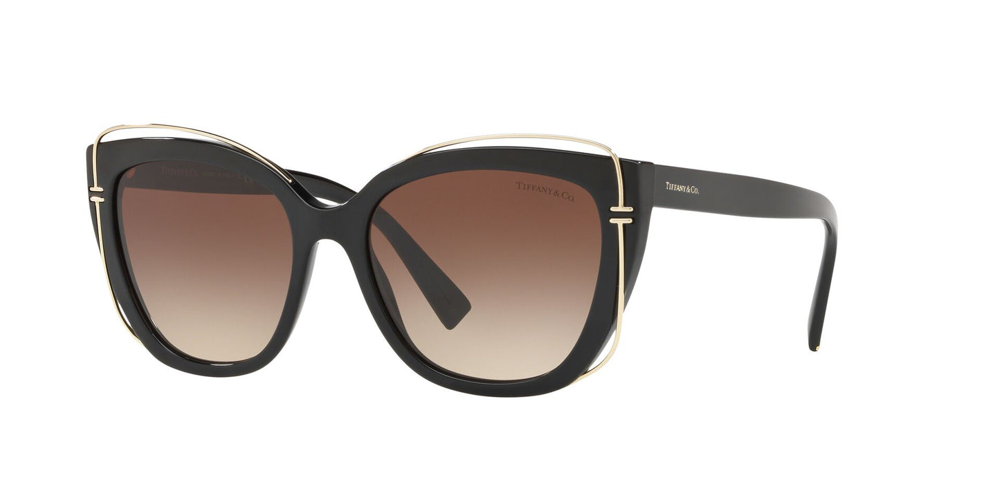 Tiffany TF4148 Women's Sunglasses Cat Eye - Black/Borwn Gradient - Curacao