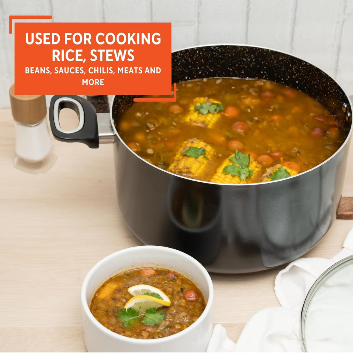 Imusa GAU/24038 10 qt Bistro Nonstick Duch Oven with Glass Lid - Black