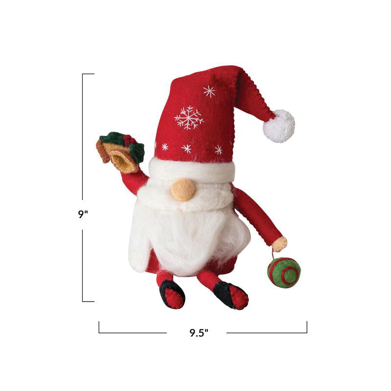 Creative Co-op Santa Gnome with Embroidery - Multicolor