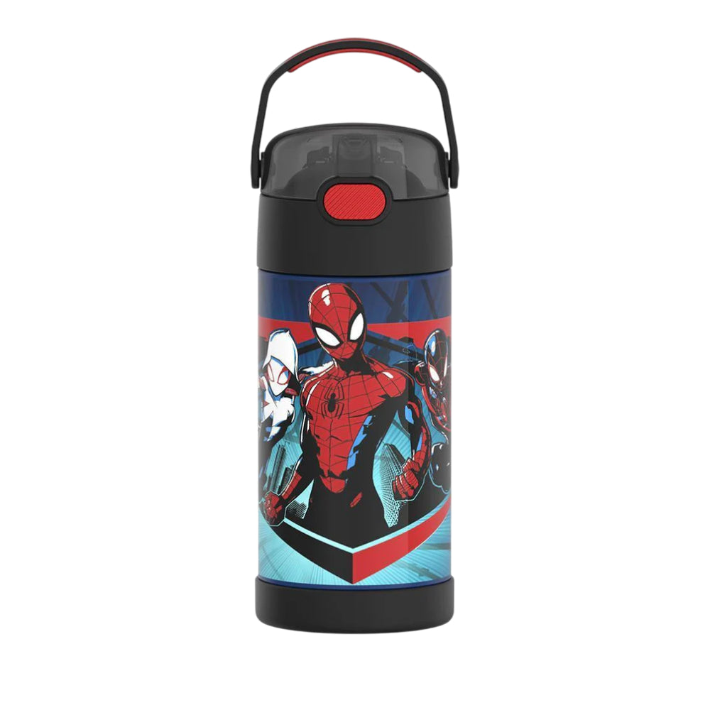 Thermos Funtainer Spider-Man 12 oz Water Bottle with Straw - Black