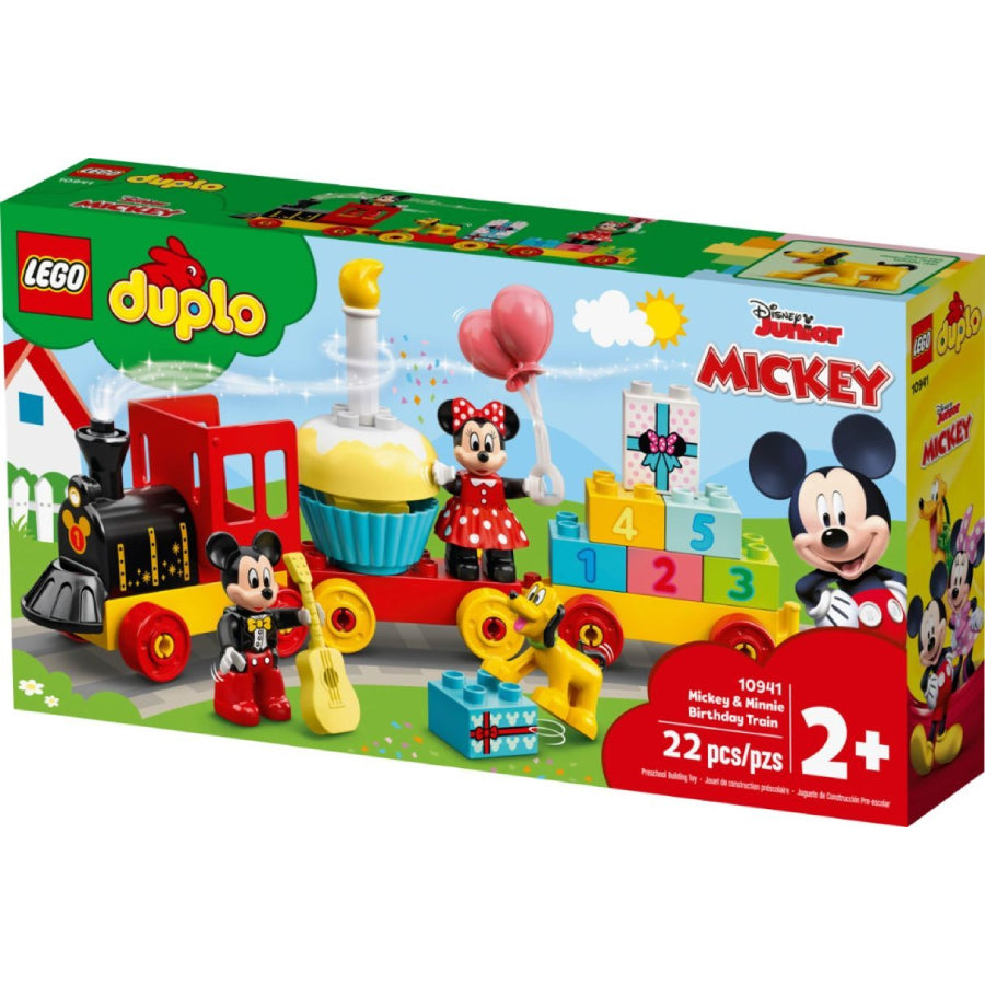 Juego de construcción de tren de cumpleaños de Mickey y Minnie LEGO DUPLO (22 piezas)