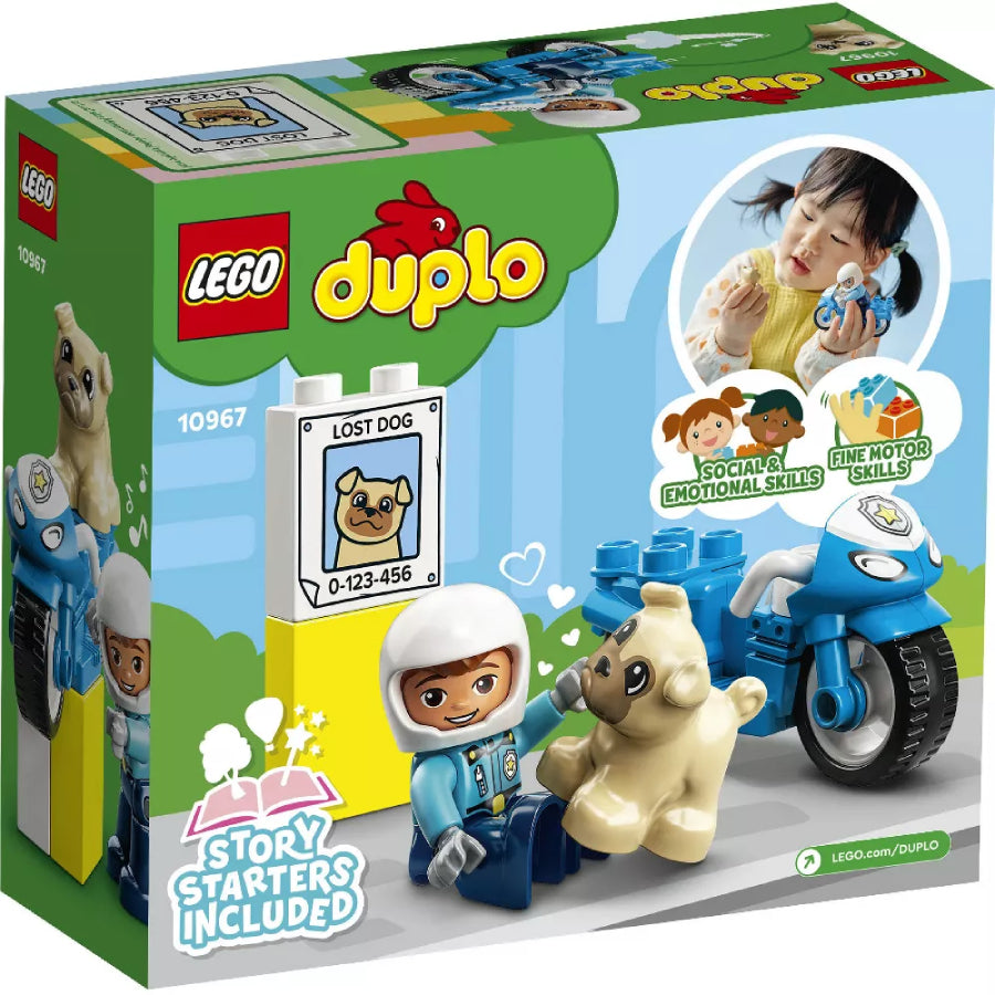 Juego de construcción de juguetes LEGO DUPLO: motocicleta policial (5 piezas)
