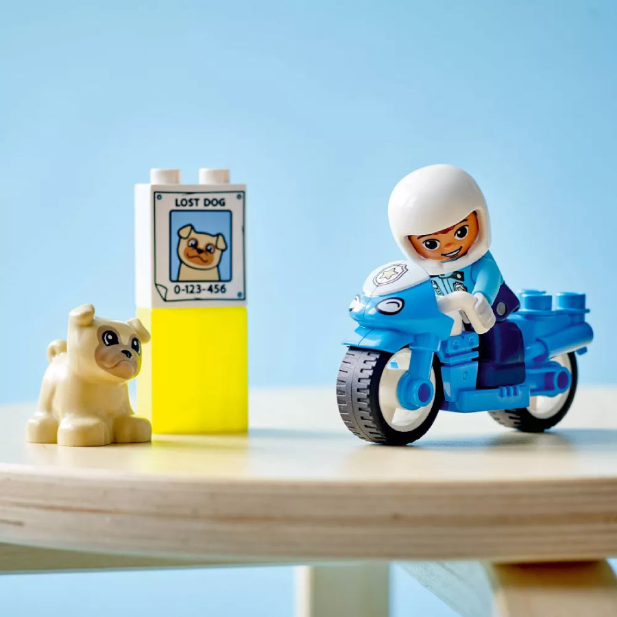 Juego de construcción de juguetes LEGO DUPLO: motocicleta policial (5 piezas)