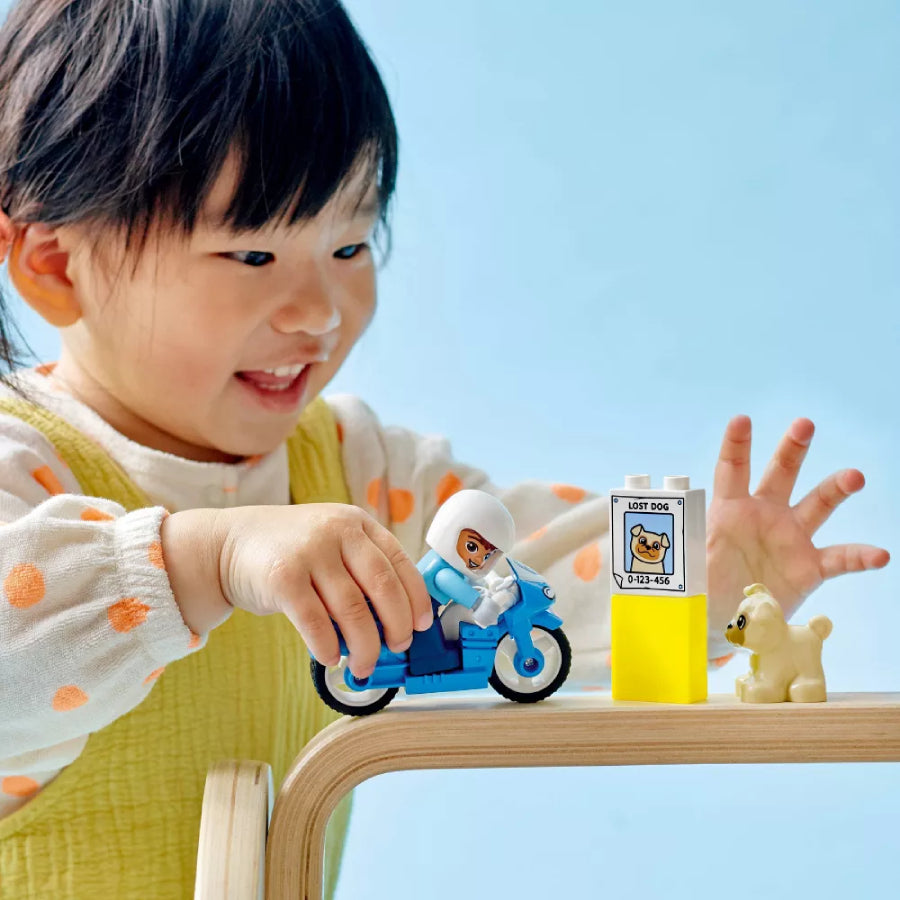 Juego de construcción de juguetes LEGO DUPLO: motocicleta policial (5 piezas)