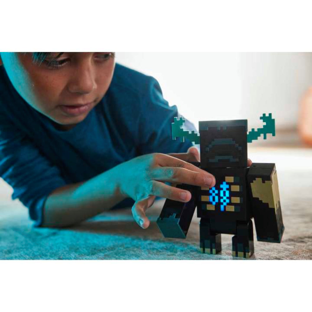 Figura de acción de Minecraft Warden con luces y sonidos