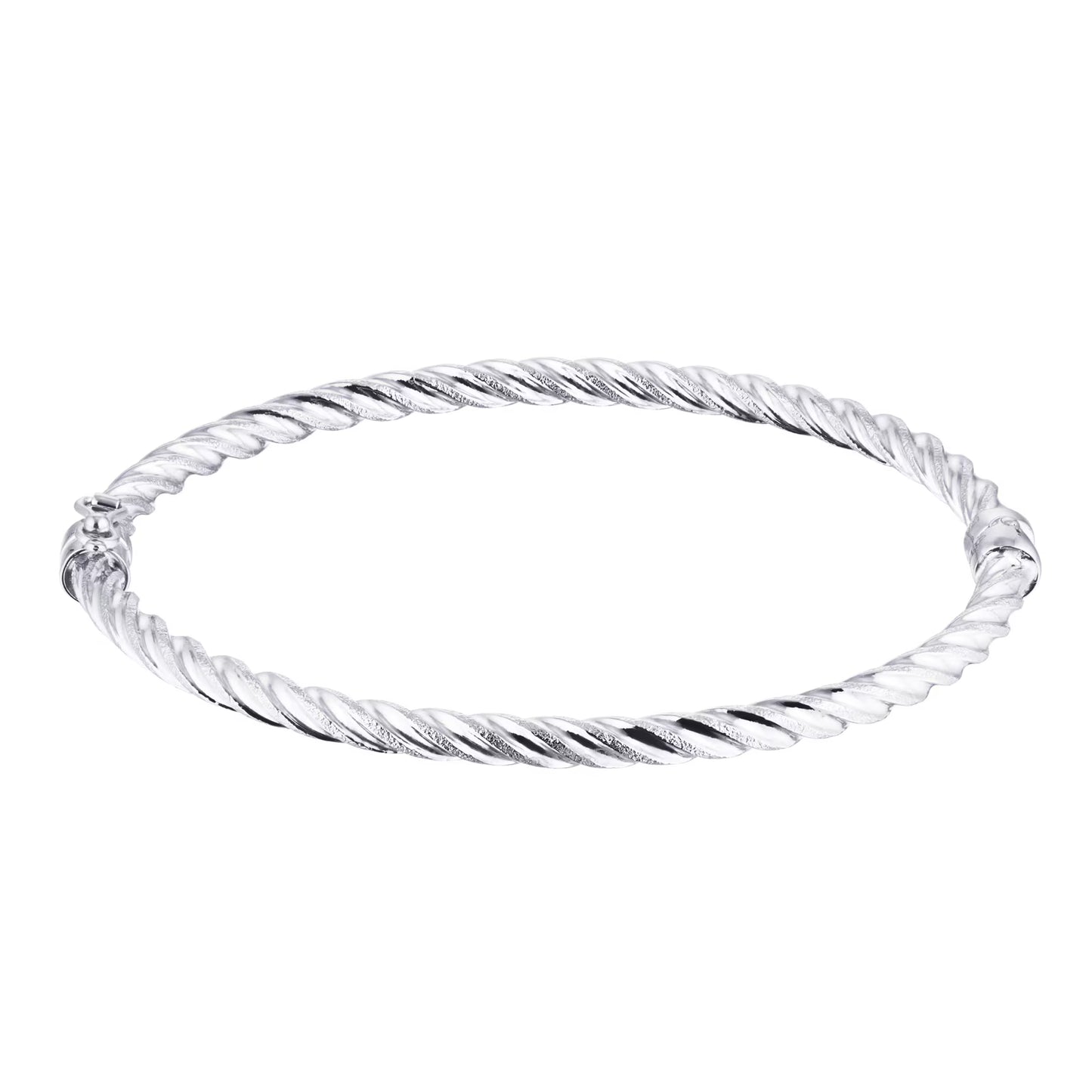 Gold Twist Bangle in 10K White Gold