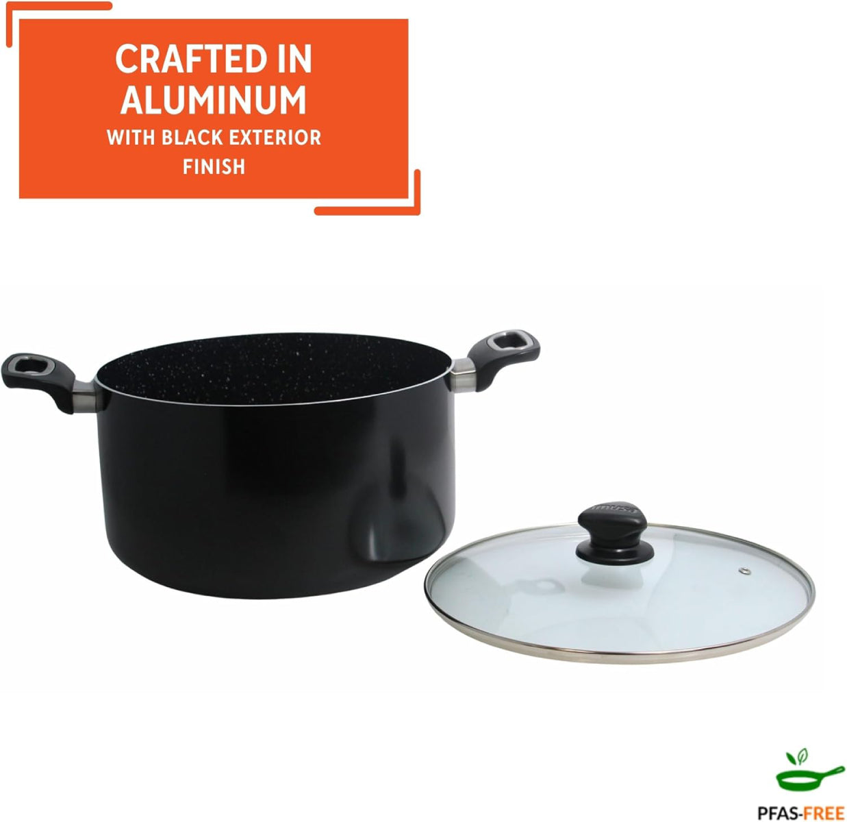 Imusa GAU/24038 10 qt Bistro Nonstick Duch Oven with Glass Lid - Black