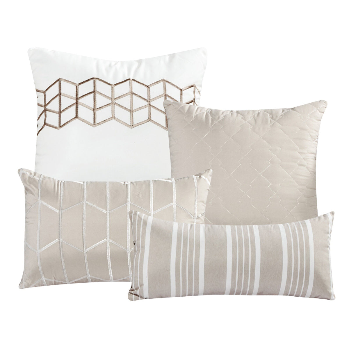ESCA Judo Queen Size Comforter Set (7-Pieces) - Taupe