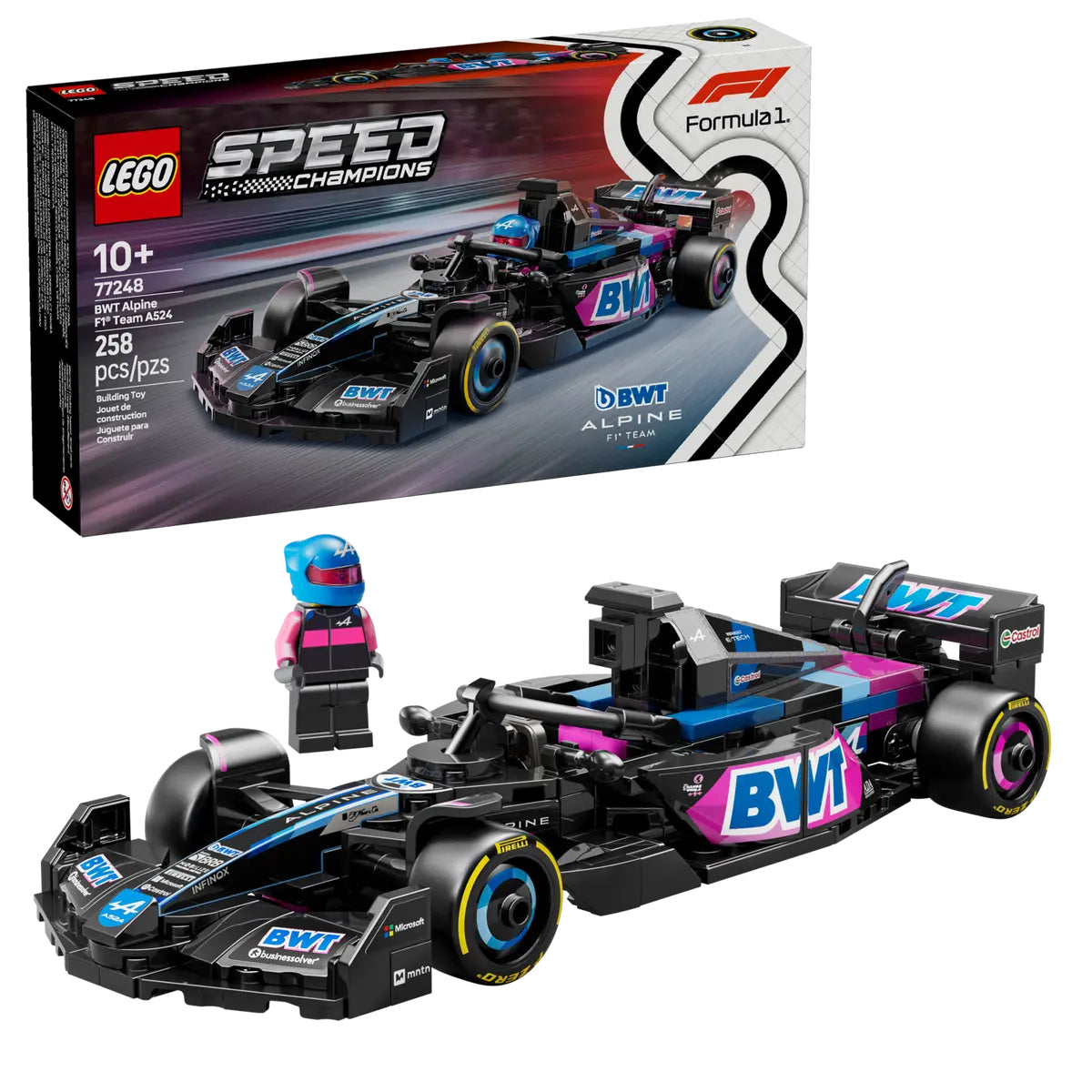 LEGO Speed Champions BWT Alpine F1 Team A524 Race Car Building Toy Set (258-Pieces)