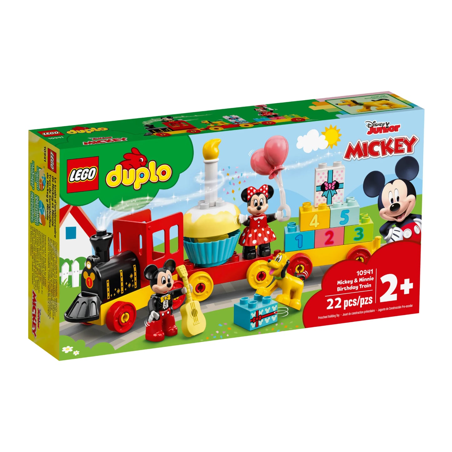 Juego de construcción de tren de cumpleaños de Mickey y Minnie LEGO DUPLO (22 piezas)