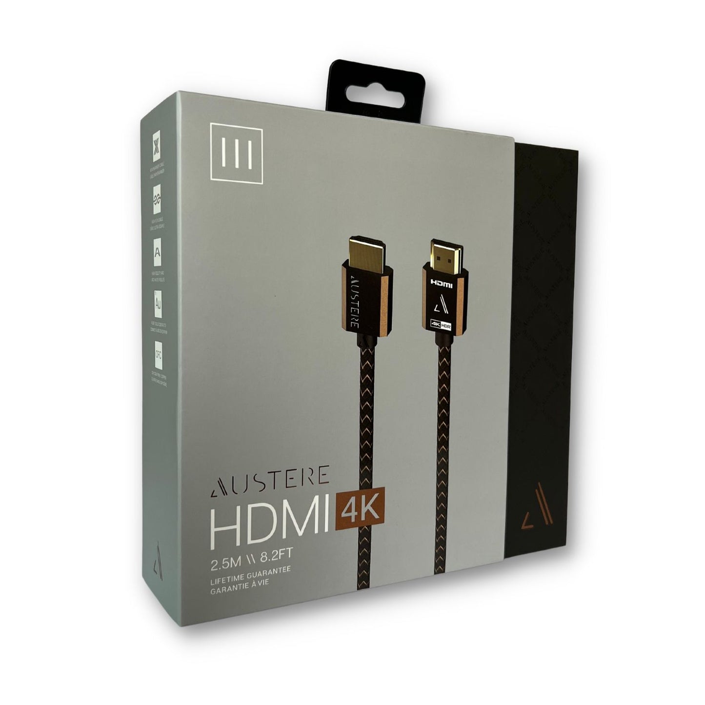 Cable HDMI 4K de 2,5 m de la serie III 3S4KHD225M de Austere, color negro