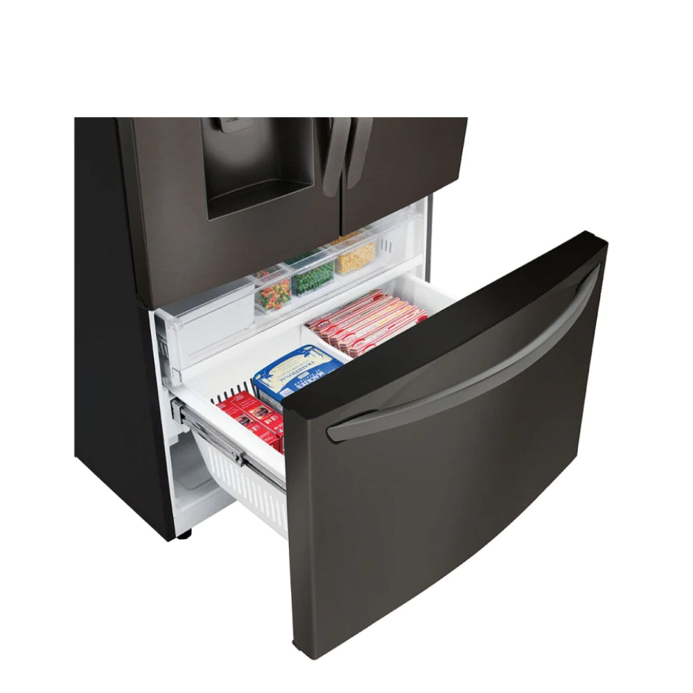 LG LFXS26973D 26 . Smart WiFi Enabled French Door Refrigerator - Black Stainless Steel - Curacao