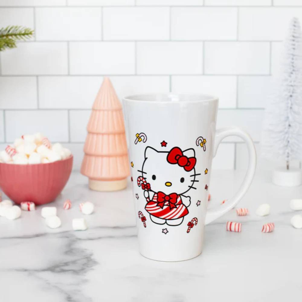 Sanrio Hello Kitty Candy Cane 16 oz Ceramic Mug - Red/White