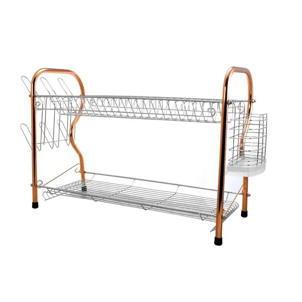 Better Chef DR/167 2-Level R-Shaped Dish Rack - Brown/Silver