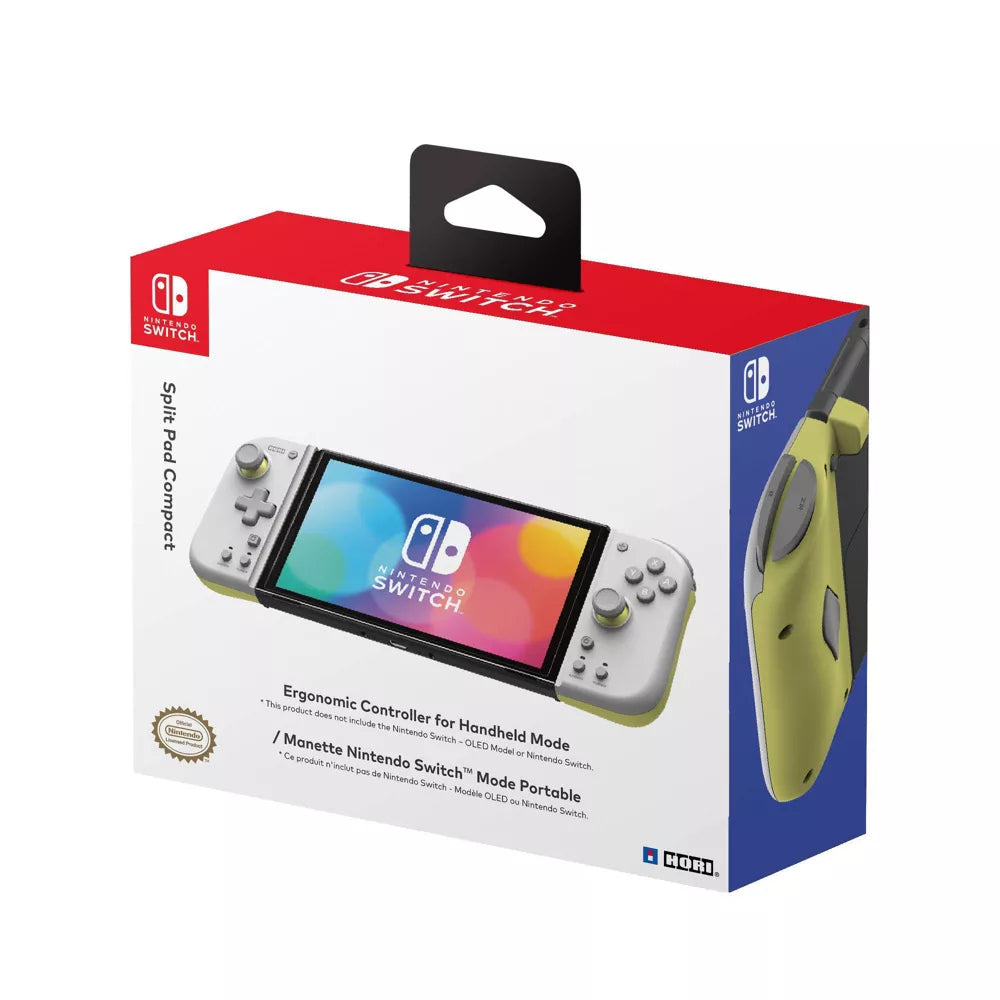 HORI Split Pad Handheld Controller for Nintendo Switch - Light Gray/Yellow