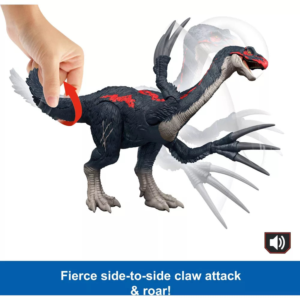 Jurassic World Slash N Roar Therizinosaurus Dinosaur Figure - Dark Navy Blue/Gray