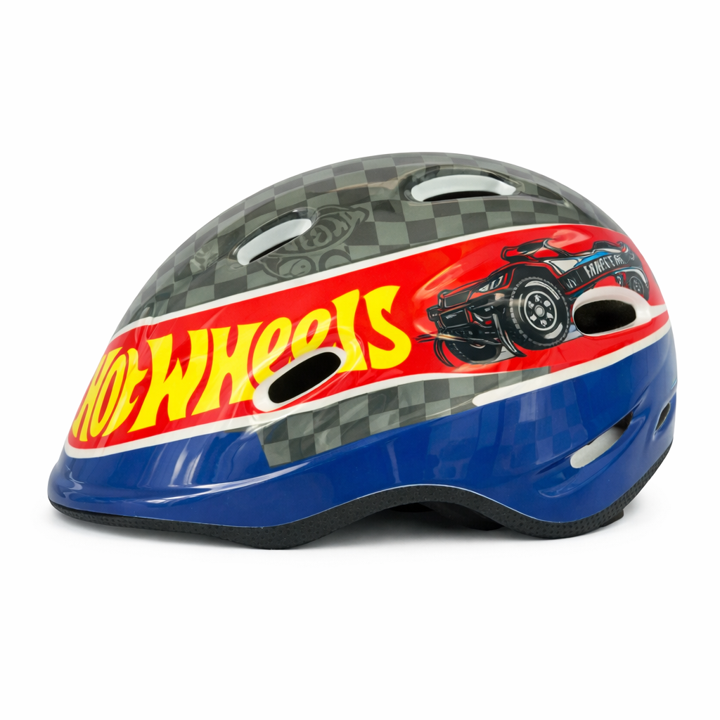 Fisher Price Hot Wheels Microshell Kids Helmet with Washable Pads