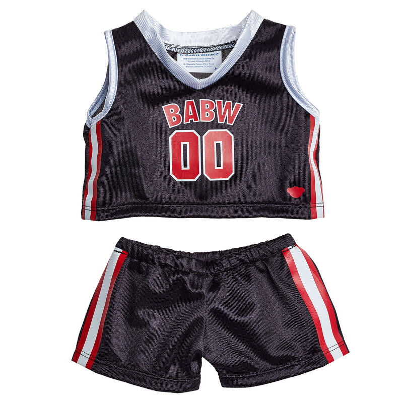 Build-A-Bear Basketball Uniform Set (2 Piece) for Teddy Bear - Black