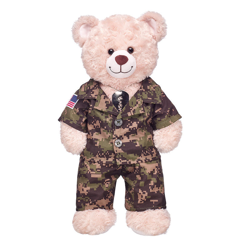 Build-A-Bear Digital Camo Uniform with USA Flag for Teddy Bear - Brown