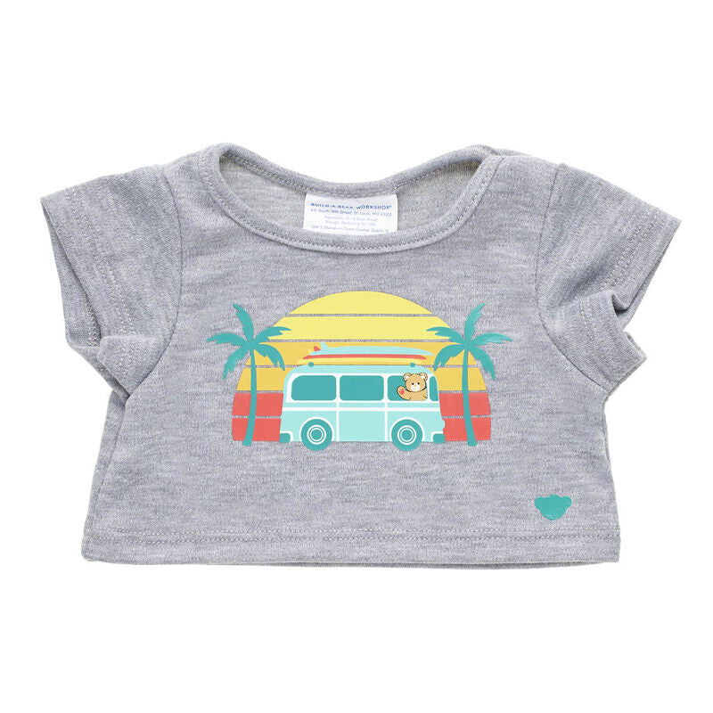 Build-A-Bear Summer Van T-Shirt for Teddy Bear - Gray