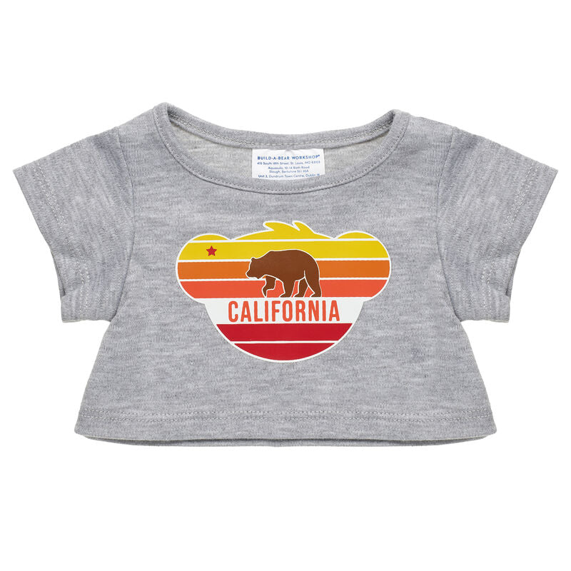 Build-A-Bear California T-Shirt for Teddy Bear - Gray