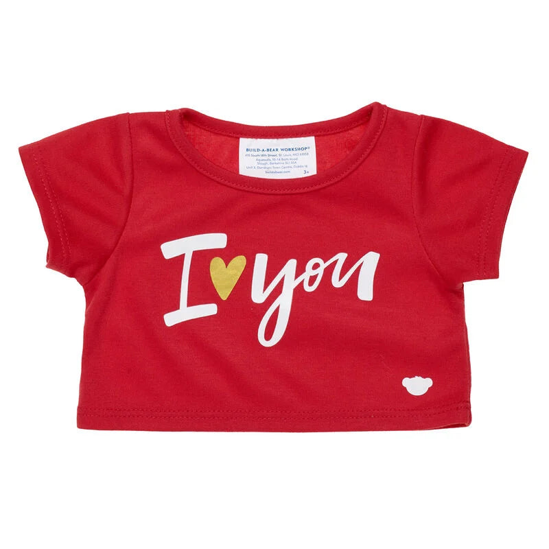 Build-A-Bear I Love You T-Shirt for Teddy Bear - Red