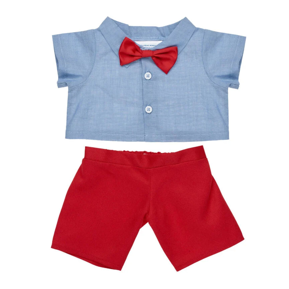 Build-A-Bear Valentine's Day Shirt and Pant Set for Teddy Bear - Blue/Red