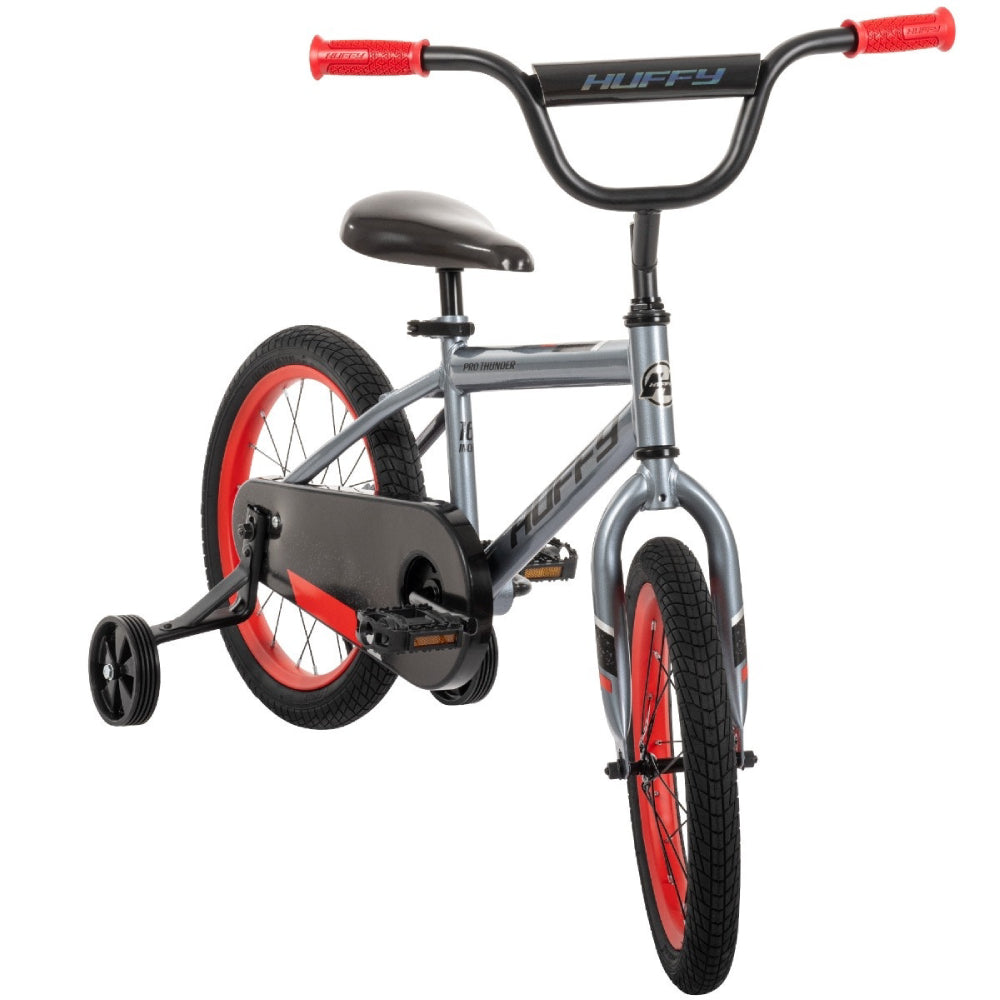 Huffy Pro Thunder Boys 16" Bike with Training Wheels - Red/Gray