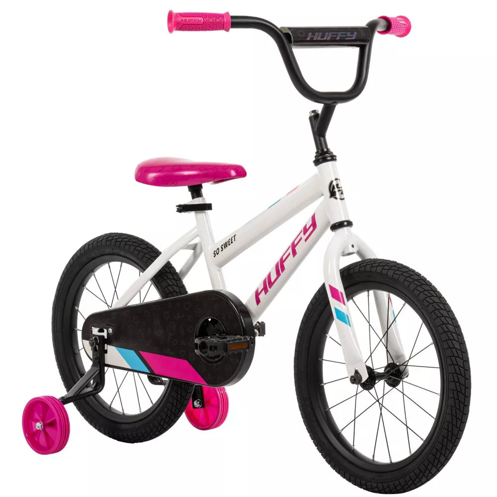 Huffy So Sweet Girls 16" Bike with Training Wheels - White/Pink
