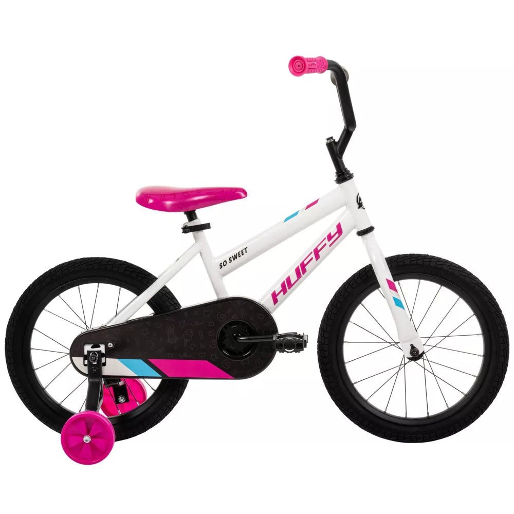 Huffy So Sweet Girls 16" Bike with Training Wheels - White/Pink