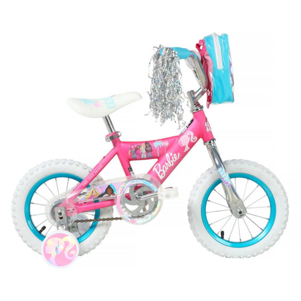 Dynacraft 12" Barbie Girl's Bike with Training Wheels - Pink/Blue