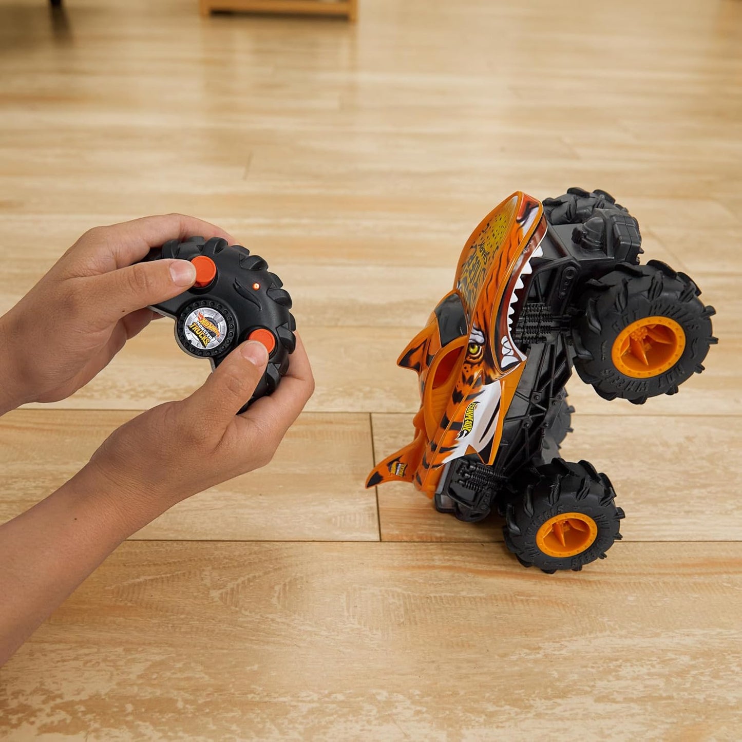 Hot Wheels Tiger Shark 1:24 Scale Remote Control Monster Truck – Orange