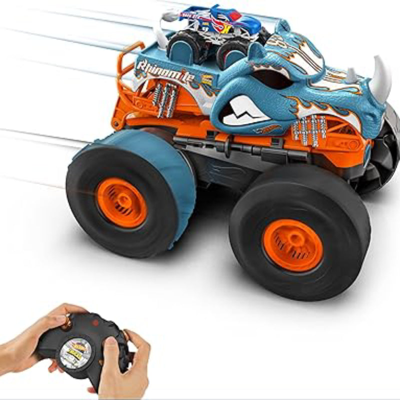 Hot Wheels HPK27 Monster Trucks RC Rhinomite Transforms into Launcher