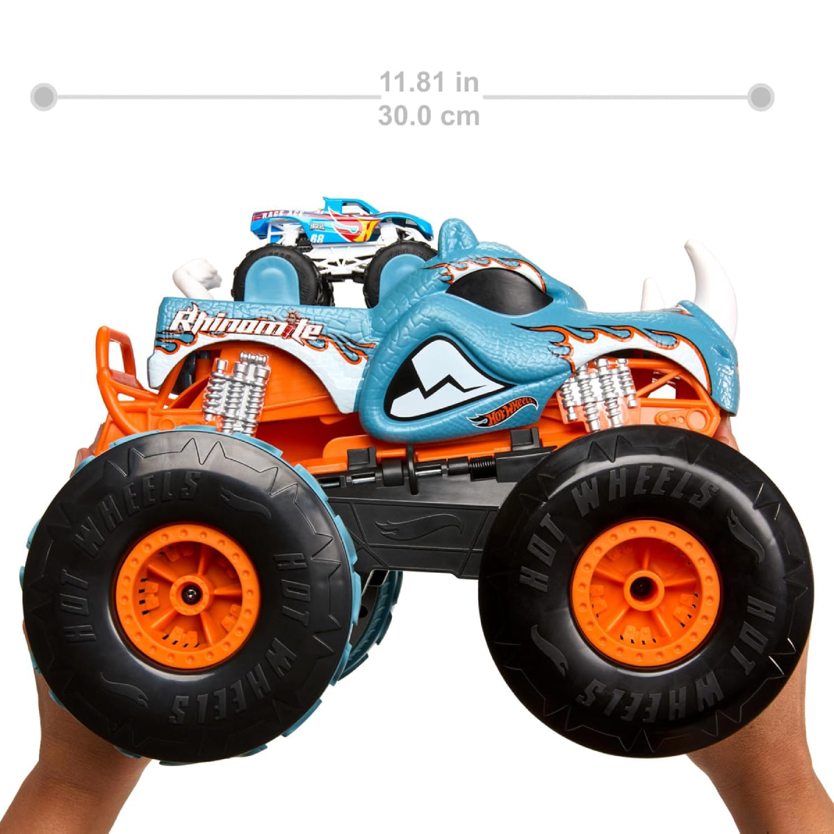 Hot Wheels HPK27 Monster Trucks RC Rhinomite Transforms into Launcher